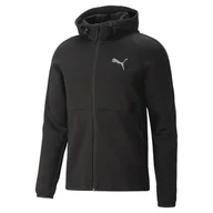 Bluzy męskie - Bluza z kapturem męska Puma EvoStripe czarna 67331301-S - miniaturka - grafika 1