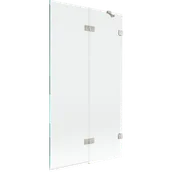 Parawany nawannowe - Mexen Lunar parawan nawannowy 2-skrzydłowy prawy 100 x 150 cm, transparent, nikiel szczotkowany - 897-100-100-97-00-P - miniaturka - grafika 1