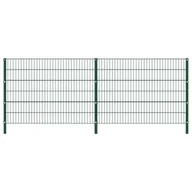Ogrodzenia - GSTORE Panel ogrodzeniowy ze słupkami żelazny 3,4 x 1,2 m zielony GS-278662 - miniaturka - grafika 1