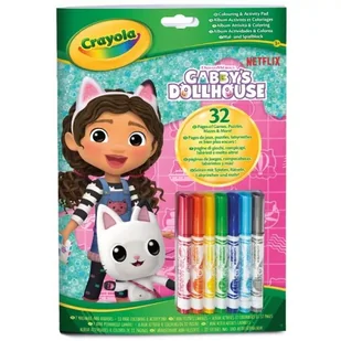 Crayola Kolory i Zajęcia: Gabby s Dollhouse zeszyt zadań z 7 markerami - Zabawki kreatywne - miniaturka - grafika 1