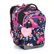 Plecaki szkolne i tornistry - Czarny plecak szkolny w kwiaty Topgal COCO 23038 - miniaturka - grafika 1