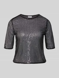 T-shirt o kroju shaped fit z cekinowym obszyciem model ‘JACK’ - Koszulki i topy damskie T-shirt o kroju shaped fit z cekinowym obszyciem model ‘JACK’ - Koszulki i topy damskie - miniaturka - grafika 1
