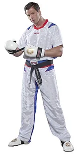 Top TEN strój do kickboxingu "TTM" – rozmiar XL = 190 cm, biało-niebieski, strój sportowy - Koszulki i topy damskie - miniaturka - grafika 1