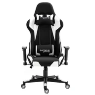 Fotele gamingowe - Fotel Gamingowy z tkaniny - PlayMaker Black/White - miniaturka - grafika 1