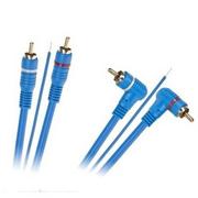 Kable - CABLETECH Kabel 2x RCA wtyk kątowy 2x RCA wtyk prosty - miniaturka - grafika 1