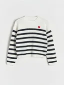 Swetry dla dziewczynek - Reserved - Sweter w paski - wielobarwny - miniaturka - grafika 1