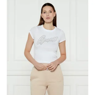 GUESS T-shirt Cropped Fit - Koszulki i topy damskie - miniaturka - grafika 1