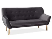 Sofy i kanapy - SOFA NORDIC 3 VELVET KOLOR SZARY TAPICERKA BLUVEL 14 / BUK - miniaturka - grafika 1