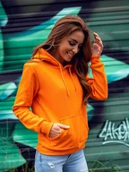 Bluzy sportowe damskie - Bluza damska pomarańczowa kangurka Denley W02B - miniaturka - grafika 1