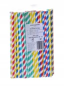 Słomki do napojów - Słomki papierowe Kolorowe Paski 200x6mm/100 szt - miniaturka - grafika 1