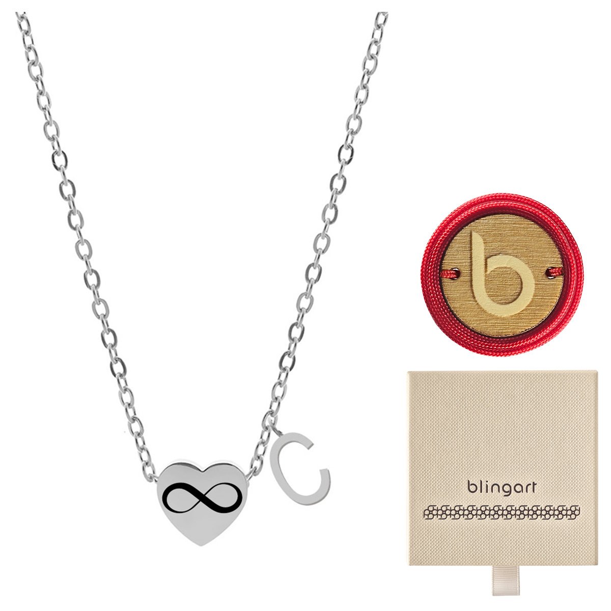 Naszyjnik celebrytka literka C serce stal chirurgiczna BLINGART