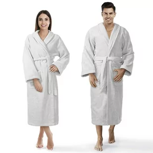 Szlafrok Frotte Prestiż L/Xl Szary Bawełniany Hotelowy 450G/M2 - Szlafroki damskie - miniaturka - grafika 1