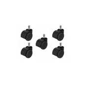 Fotele - Lumarko Kółka Gumowe Kauczukowe Do Fotela Obrotowego Czarne! - miniaturka - grafika 1