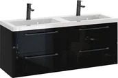 Szafki łazienkowe - Szafka z Umywalką ROSEN 120 cm DUO - Uchwyt Czarny - miniaturka - grafika 1