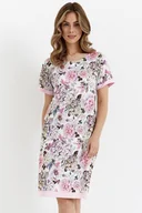 Bielizna nocna - Koszula nocna Hortensja II różowo-fioletowe kwiaty S - miniaturka - grafika 1