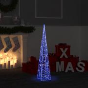 Oświetlenie świąteczne - vidaXL vidaXL Akrylowy stożek dekoracyjny, niebieski, LED, 90 cm - miniaturka - grafika 1