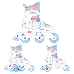 Łyżworolki NILS FUN NJ1190 3w1 ( 26-29) Biało-różowo-niebieski - Rolki - miniaturka - grafika 1