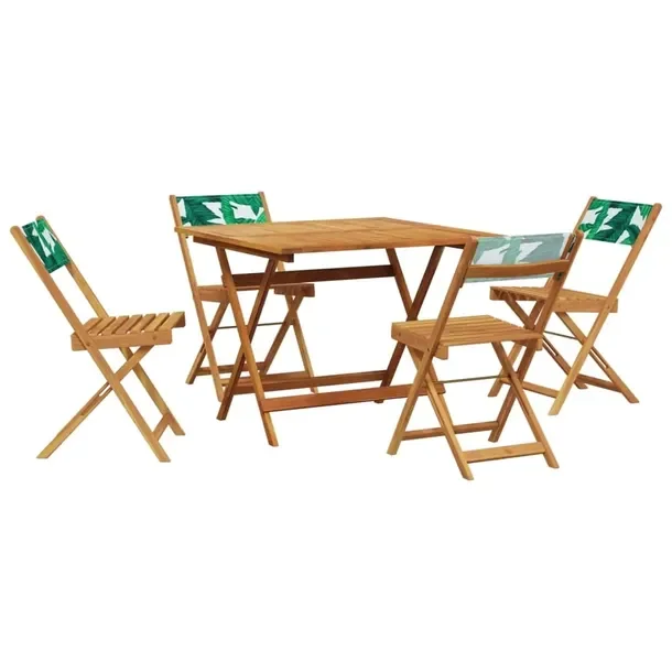 Zestaw Mebli Ogrodowych z Litego Drewna Akacjowego, Stół 90x90x75 cm, Krz