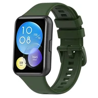 Akcesoria do smartwatchy - Opaska Pasek Bransoleta Smoothband Huawei Watch Fit 2 Army Green - miniaturka - grafika 1