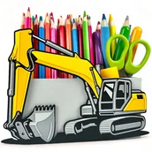 Przyborniki na biurko - Kajawis, organizer na biurko, koparka - miniaturka - grafika 1