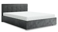 Łóżka - Ciemnoszare welurowe łóżko z pikowanym zagłówkiem - Solviero - miniaturka - grafika 1