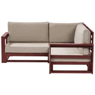 Sofy ogrodowe - Sofa ogrodowa drewniana 2-osobowa narożna mahoniowy brąz TIMOR II - miniaturka - grafika 1