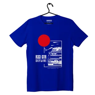 T-shirt koszulka Nissan Skyline 33 GTR niebieska-S - Odzież do sportów motorowych - miniaturka - grafika 1