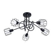 Lampy sufitowe - Czarny żyrandol pięcioramienny w stylu loft - A155-Agro - miniaturka - grafika 1