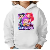 Bluzy dla dziewczynek - BLUZA DZIECIĘCA KPOP DEMON HUNTERS HUNTRIX 110-116 Z KAPTUREM BAWEŁNIANA - miniaturka - grafika 1