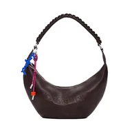 Torebki damskie - Torebka Desigual Half Logo Zante 25WAXPAX Brązowy - miniaturka - grafika 1