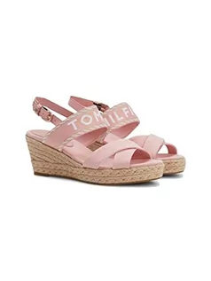 Espadryle damskie - Tommy Hilfiger Damskie sezonowe parciane MID Wedge Espadryle sandały, kojący róż, rozmiar 6, Kojący różowy, 39 EU - grafika 1