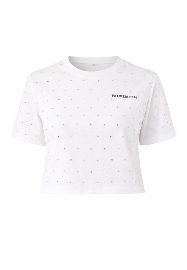 T-shirt cropped damskie biały