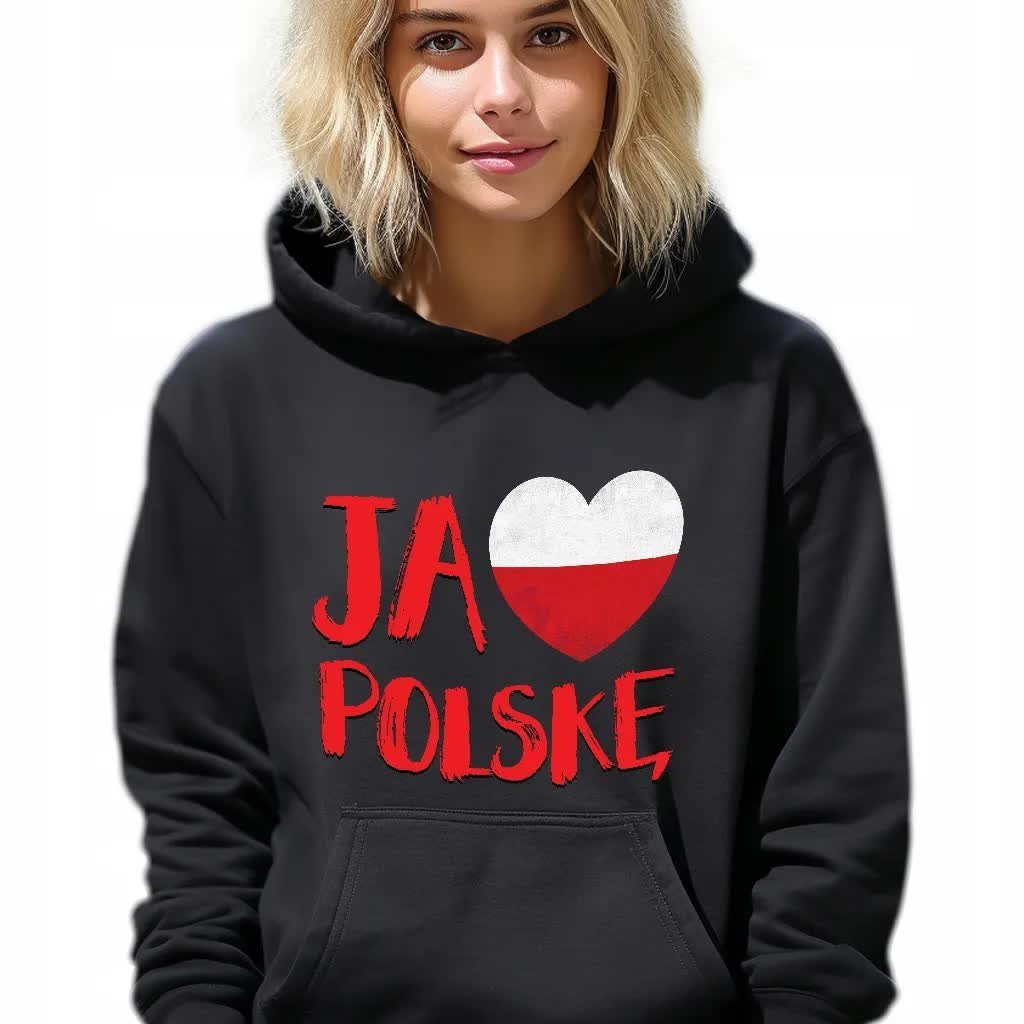 Bluza Damska Czarna z Kapturem JA 
