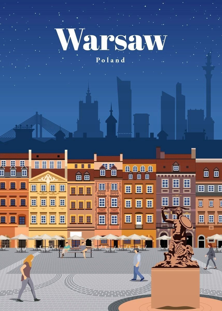 PUZZLE podróżniczy Warszawa Polska + IMIĘ Pudełko 120 el.