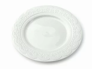 Affek Design Talerz Deserowy Biały KORONKA Okrągły Mały Płaski 19cm - Talerze - miniaturka - grafika 1