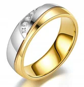 Pierścionki - PIĘKNA OBRĄCZKA ŚLUBNA PIERŚCIONEK 316L STAL r.22 - miniaturka - grafika 1