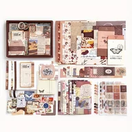 Inne - TEMU Zestaw do Scrapbookingu w Stylu Vintage, 155 szt., Zestaw do Dziennika Bullet Junk z Materiałami do Scrapbookingu, Artykułami Papierniczymi, - miniaturka - grafika 1