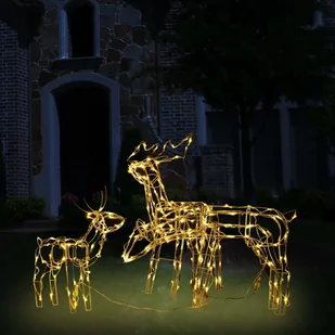 vidaXL 3 świąteczne renifery z lampek, 229 diod LED - Oświetlenie świąteczne - miniaturka - grafika 1