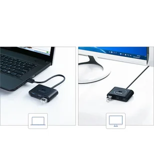 Ugreen rozdzielacz HUB 4x USB 3.0 port USB Typ C kabel 1m czarny (CR113 40850) - Kable USB - miniaturka - grafika 8