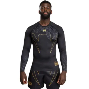 Venum Serpenti Rashguard Long Sleeves Długi Rękaw Black/Silver/Gold - Kimona, stroje i obuwie - miniaturka - grafika 1