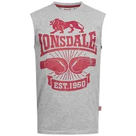 Koszulki męskie - Lonsdale Męski T-shirt Cleator szary Marl Grey 3XL 117016 - miniaturka - grafika 1