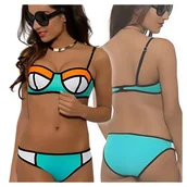 Stroje kąpielowe - Strój kąpielowy dwuczęściowy damski komplet bikini usztywniany modelujący L - miniaturka - grafika 1