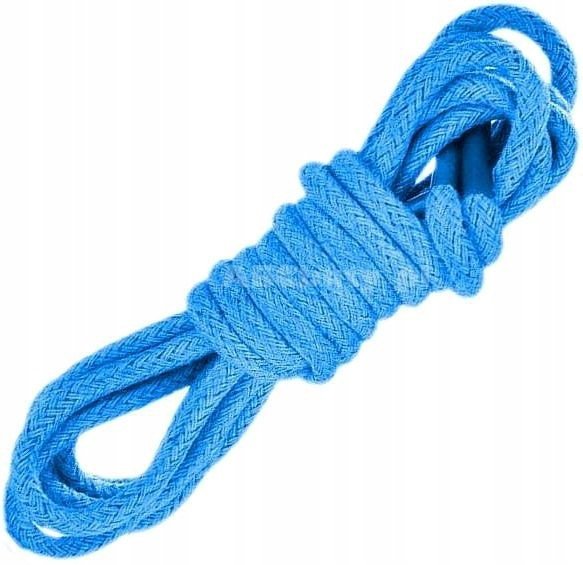 Sznurówki BŁĘKITNE Sznurowadła 75 cm GRUBE OKRĄGŁE Fi 5 mm BAWEŁNIANE G9-39