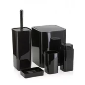 Akcesoria łazienkowe - HowHomely Zestaw łazienkowy Sierra czarny - miniaturka - grafika 1
