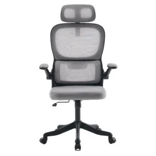 Fotel biurowy, krzesło biurowe Fotel biurowy ergonomiczny obrotowy szaro-czarny Classic - Fotele i krzesła biurowe - miniaturka - grafika 1