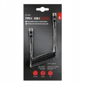 Kable USB - Kabel USB-C na USB-C SPIRALNY 1m rozciągany TYPE-C TYP-C Przewód rozciągany - miniaturka - grafika 1