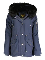 Kurtki damskie - Geographical Norway Parka "Boldina" w kolorze niebieskim - miniaturka - grafika 1