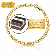 Bransoletki - BRANSOLETKA ZŁOTA 585 14K SPLOT SPLOT KÓŁKA OWAL 18,5 CM ELEGANCKA - miniaturka - grafika 1