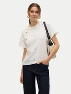 Koszulki i topy damskie - Vero Moda T-Shirt Solvei 10325318 Biały Regular Fit - miniaturka - grafika 1