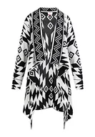 Swetry damskie - IZIA Otwarty dzianinowy kardigan damski 19025435, czarny biały, XS-S - miniaturka - grafika 1